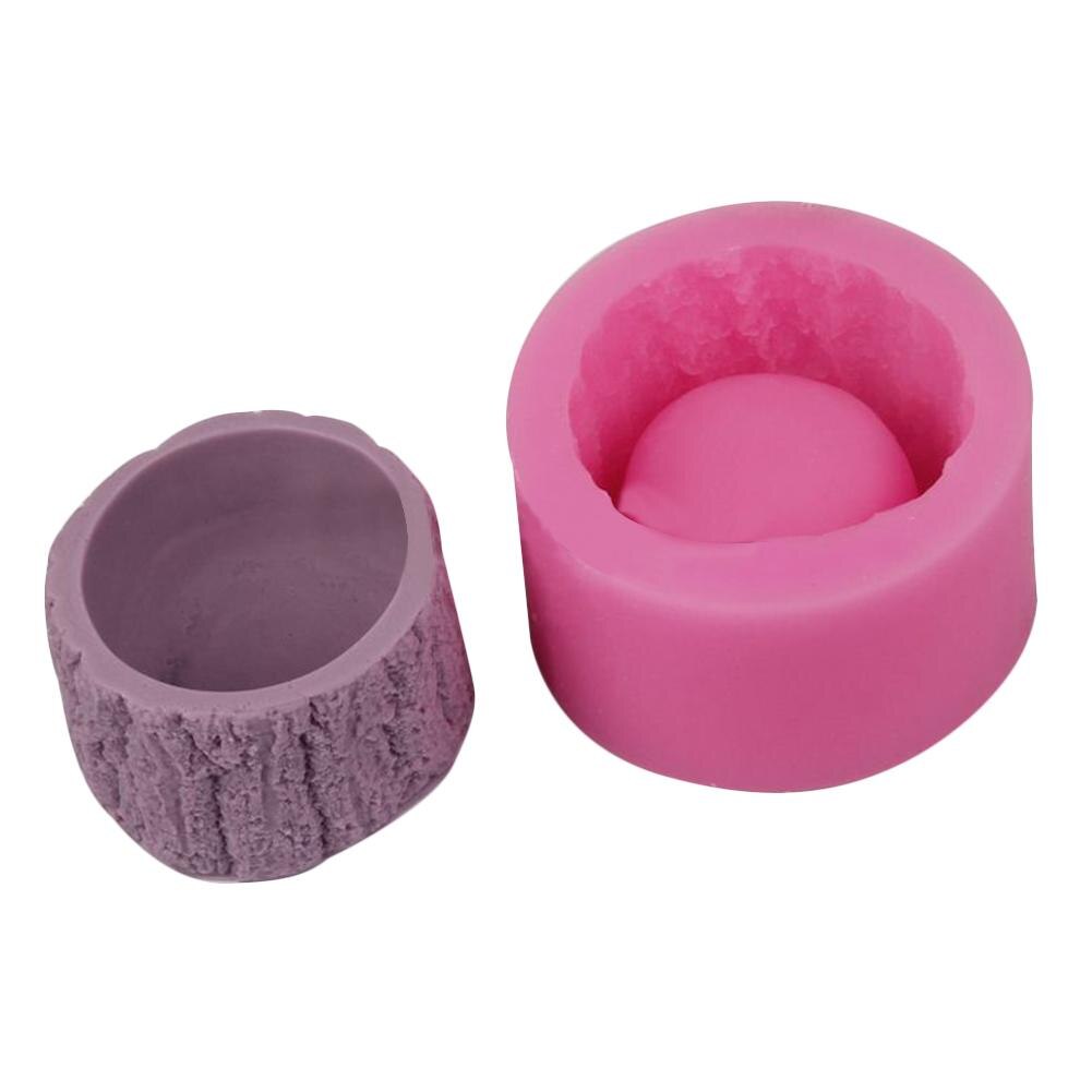 3D Tree Stump Shape Succulent Plant Flower Pot Silicone Mold Gypsum Cement Fleshy Flower Bonsai DIY Ashtray Candle Holder Moulds