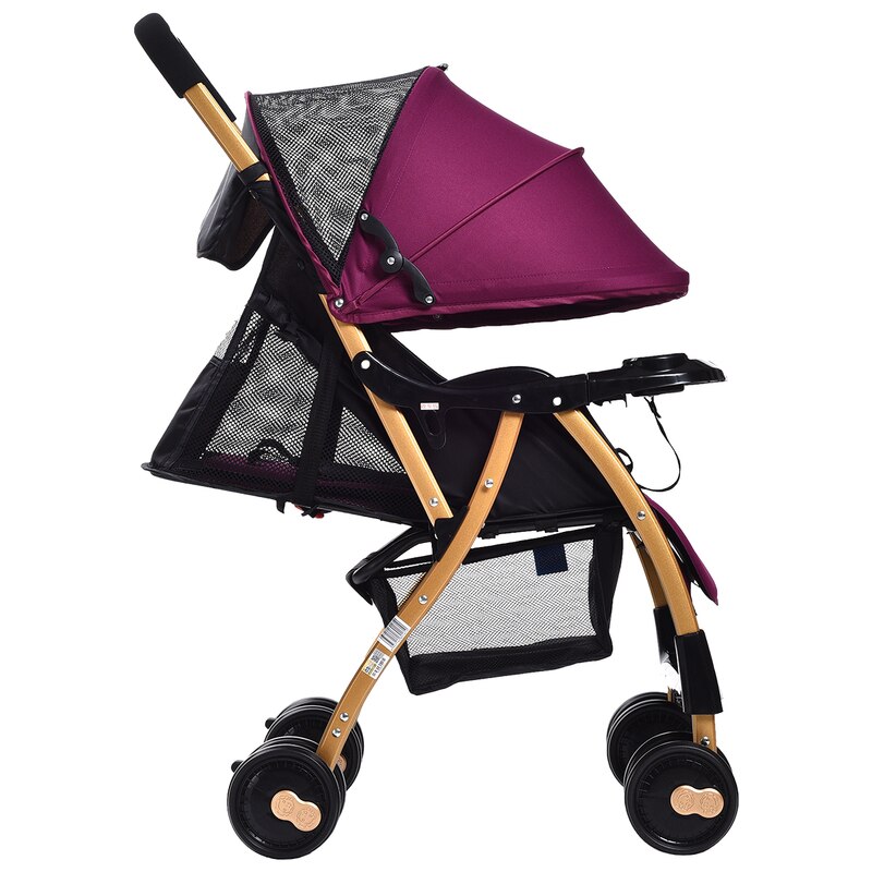One-button folding baby stroller light and handy folding umbrella car can sit or lie in winter and summer stroller