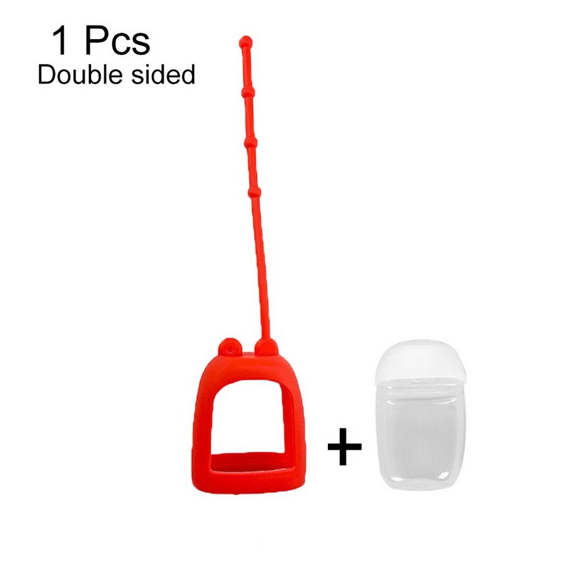 30ml Portable Empty Bottle Hand Sanitizer Bottle with Detachable Silicone Protective Case Liquid Soap Container: Oval double red