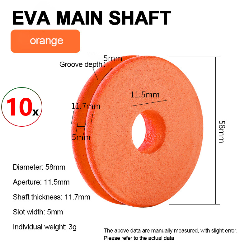 Carretes principales de pesca EVA, tabla de bobinado de pesca, aparejos de almacenamiento de línea de anzuelo, carrete de espuma, alambre de rastreo, herramientas de línea giratoria, 10 Uds.: Naranja