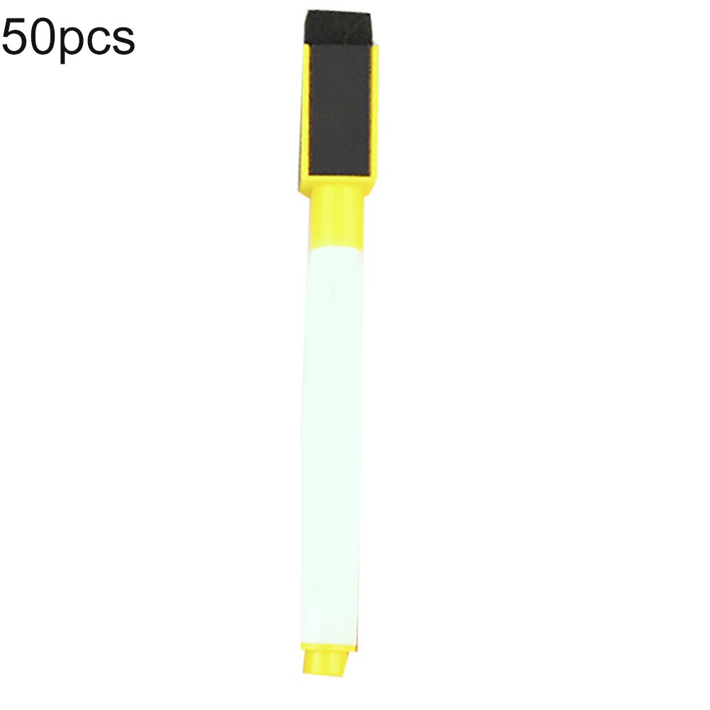 50Pc Magnetische Whiteboard Marker Pen White Board Droog Vegen Fijne Penpunt Pen Met Gum Rubber Magnetische Markers Borstel Koelkast magneten