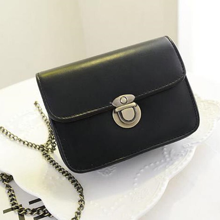 030918 billiga väska kvinnor handväska kvinnlig mini väska med lock: Svart