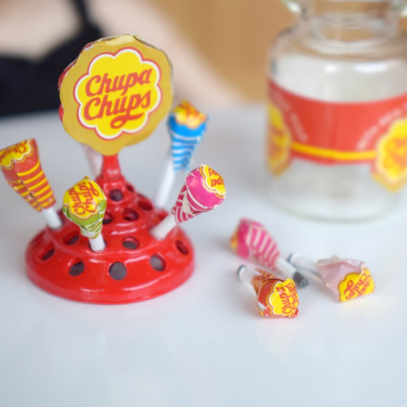 Mooie 1:12 Dollhouse Miniatuur Simulatie Voedsel Lollysuikergoed Pretend Play Mini Pop Voedsel Speelgoed