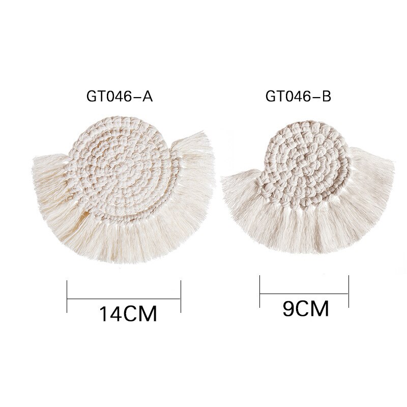 Posavasos de macramé tejidos a mano, cuerda de algodón del norte de Europa, manteles individuales trenzados, posavasos para decoración de mesa, posavasos resistentes al calor