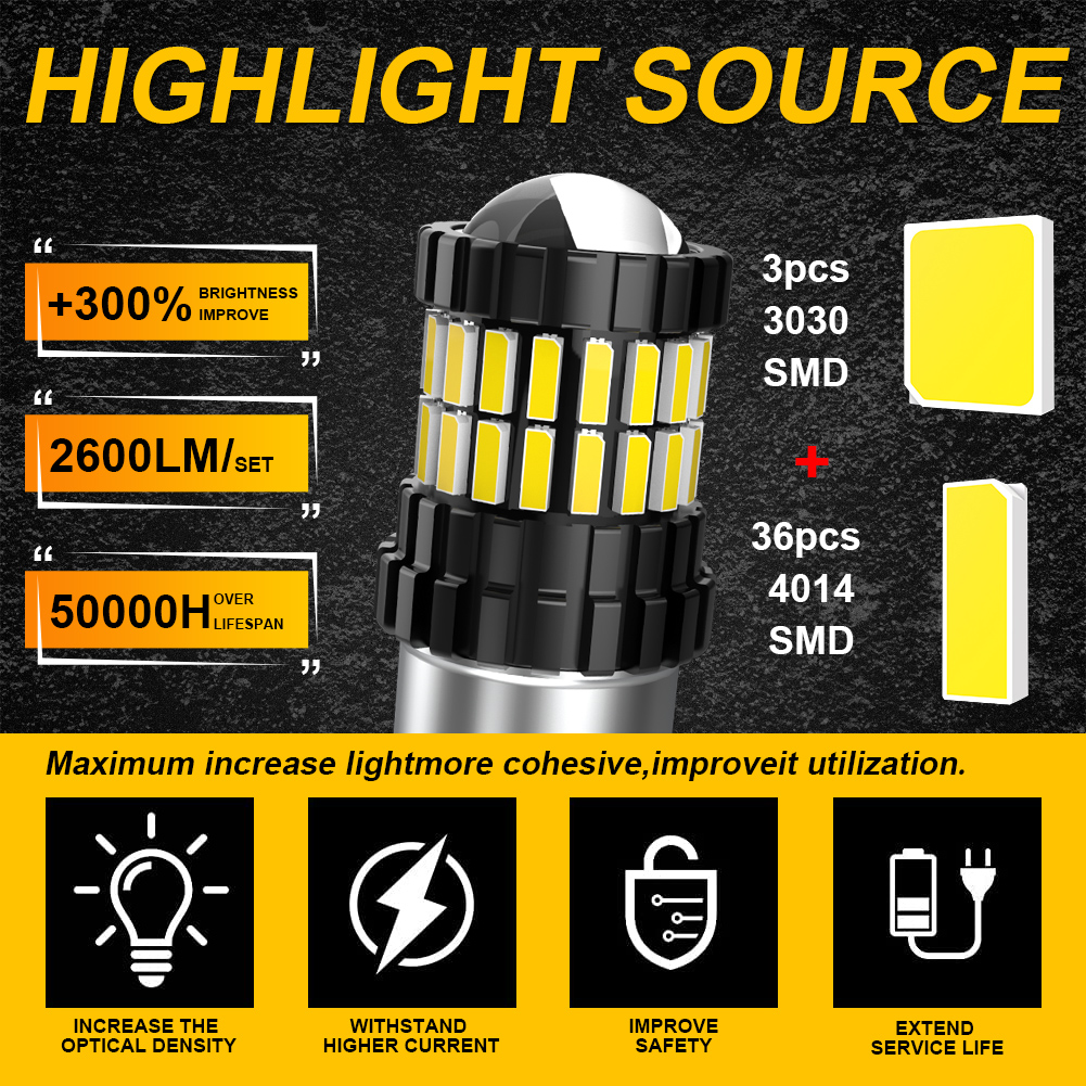 BAY15D-Ampoule LED Rouge 1157 P21/5W Canbus Brave Free pour Signalisation de Voiture, enquêter Arrière d'Arrêt de Frein Automobile, 12V, Orange et Blanc, 2 Pièces