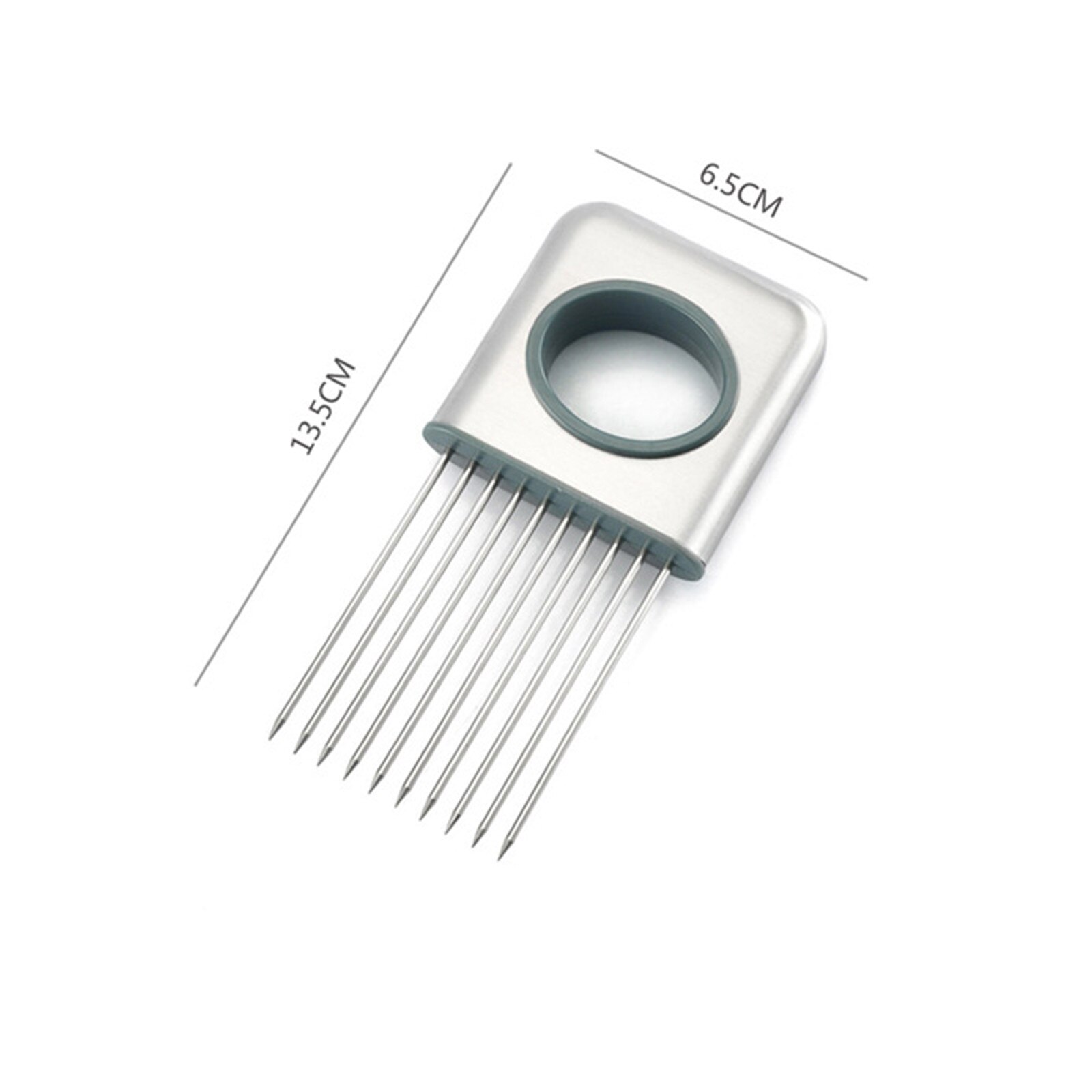 Food Slice Assistant Vegetable Holder Stainless Steel Onion Cutter Onion Chop Fruit Vegetables Cutter Slicer Tomato Cutter: D