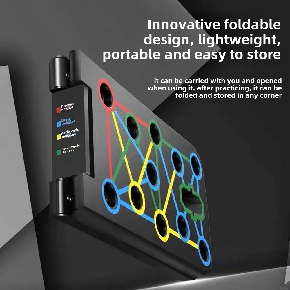 Foldable Fitness Board Home Gym Chest Muscle Exercise Auxiliary Training Stand Multi-Functional Push-Up Trainer