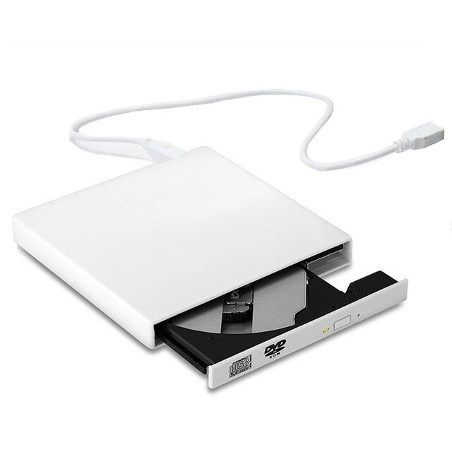 DVD Drive USB External CD-RW Recorder DVD/CD Reader Player Optical Drive for Macbook Laptop Computer pc Windows7/8 freeship: White