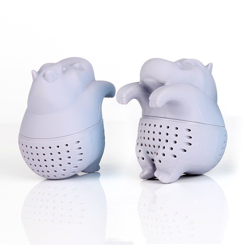 Herbruikbare Hippo Shaped Thee-ei Siliconen Theezeefje Koffie Herb Filter Lege Thee Zakken Losbladige Diffuser Accessoires