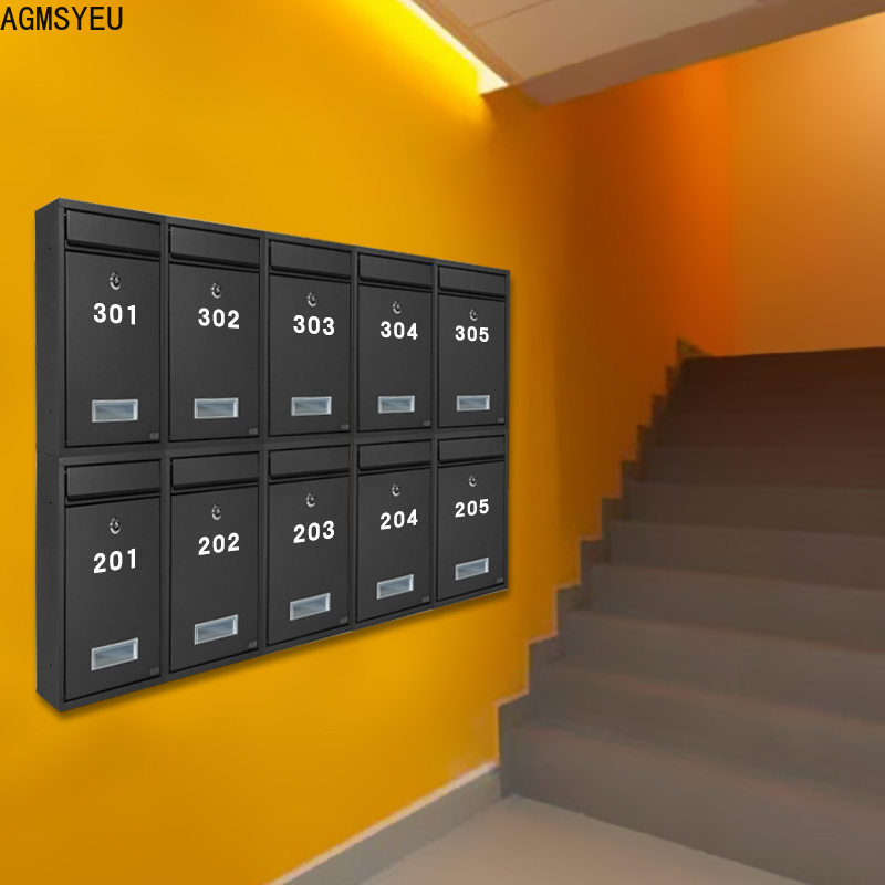 AGMSYEU password letter box outdoor wall-mounted community household letter newspaper postbox with lock complaint suggestion box