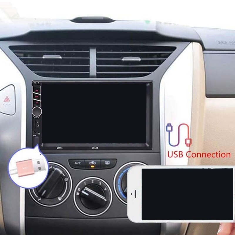 Double Din Car Stereo Radio 7 Inch Press Screen D-Play Universal Car Multimedia Player with Bluetooth FM Radio Receiver Support