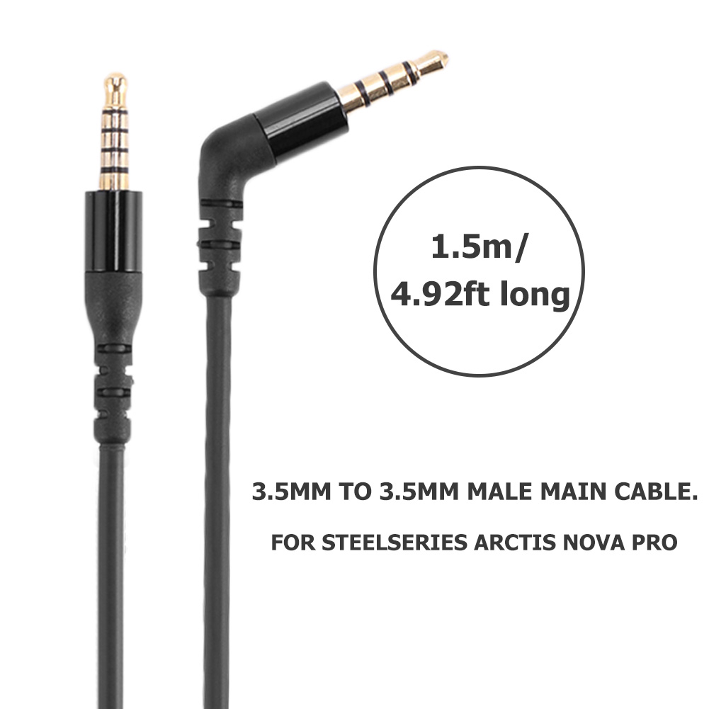1.5m Replacement 3.5mm AUX Jack Audio Cable Cord for SteelSeries Arctis Nova Pro