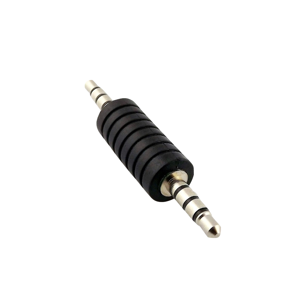 Adaptateur mâle vers mâle 3.5mm, 4 pôles TRRS stéréo, audio, sauna, téléphone, connecteur convertisseur nickelé, noir, 3.5mm, 1 pièce