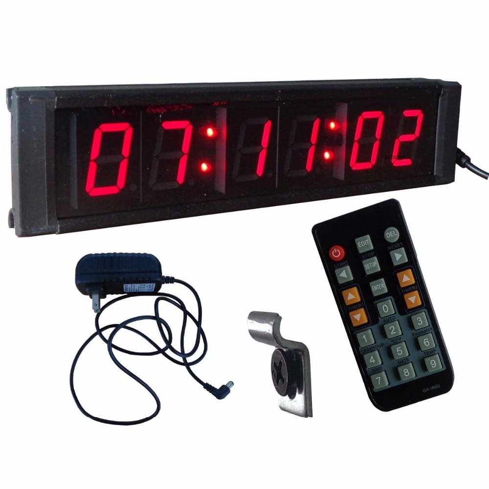 1'' 6Digits LED Countdown Clock For Public Speaking Speech Meeting Count Down/Up in Hours Minutes Seconds
