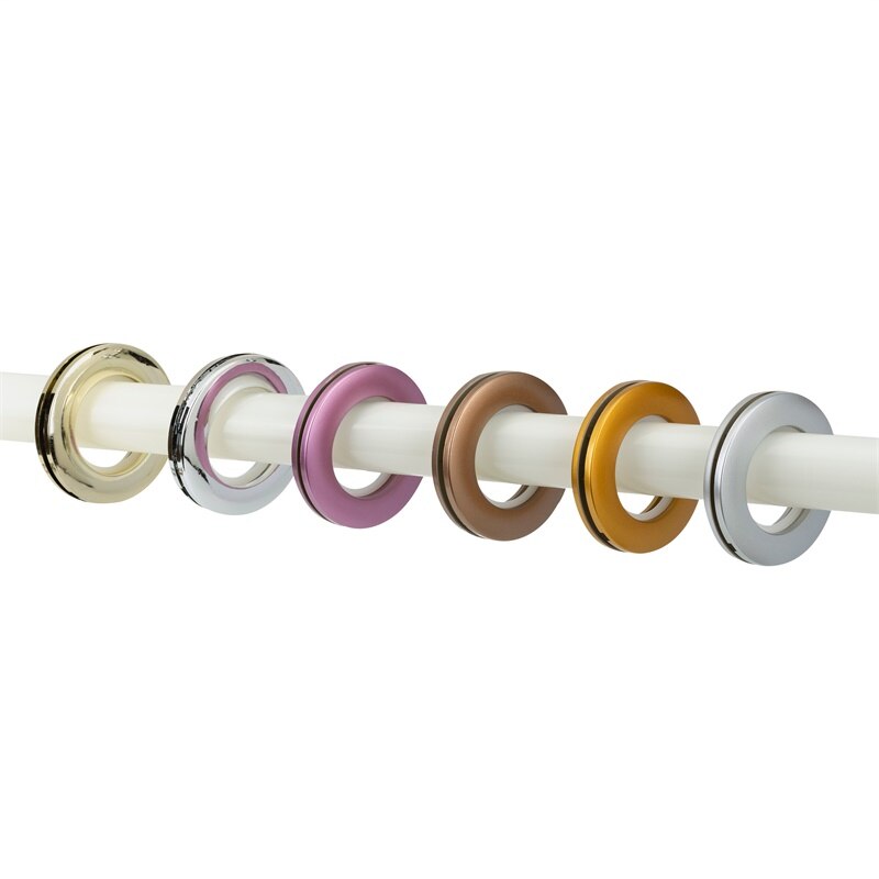 Kit de arandelas de plástico para cortina, anillo romano de bajo ruido de nanoescala de 4,3 cm de diámetro interior, para ventana, varilla, decoración del hogar, 6 piezas