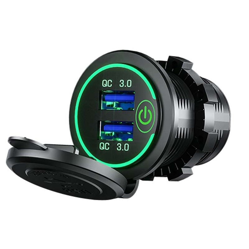 Car USB Car sockets Quick 3.0 Universal Charging in car 2 Port mobile phone for samsung 11 7: G357822A