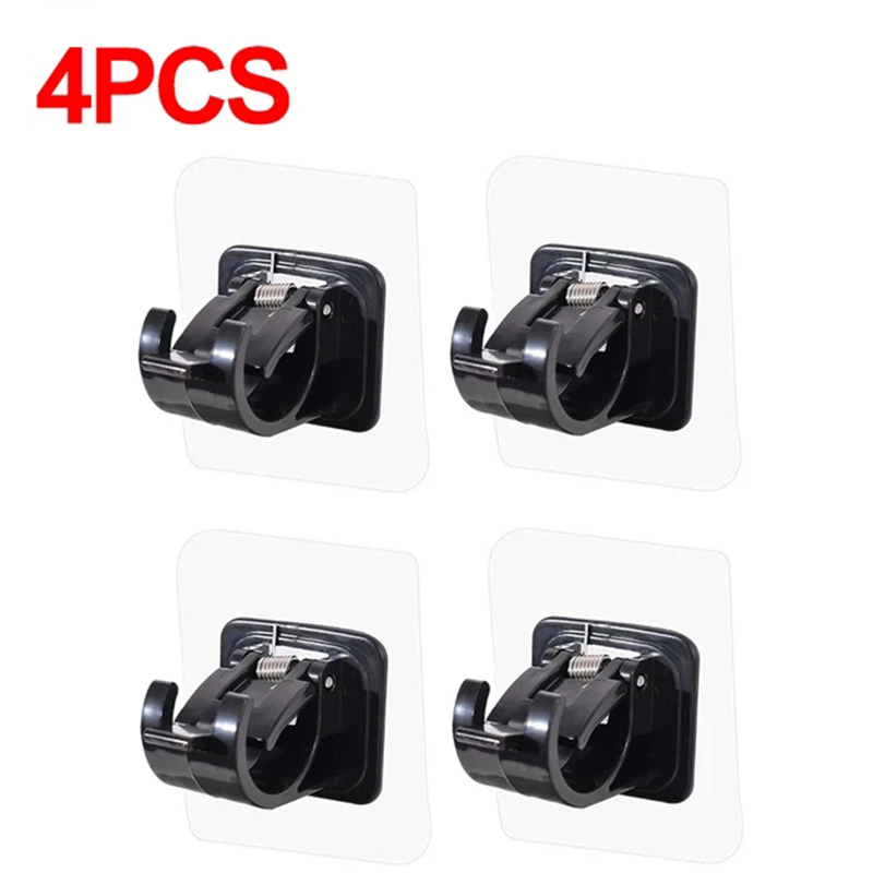 Clip de barra de cortina ajustable, ganchos de pared autoadhesivos, sin perforaciones, soporte colgante para barra de cortina de ducha, accesorios de baño, 2-8 Uds.: Amarillo claro