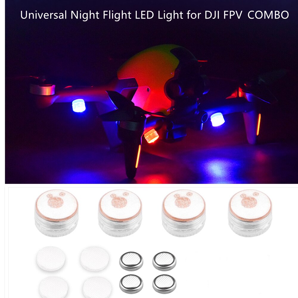 4 Stuks Universele Night Flight Led Licht Voor Dji Fpv Combo Drone Vliegende Signal Led Verlichting Voor Dji Fpv Drone vliegtuigen Accessoires