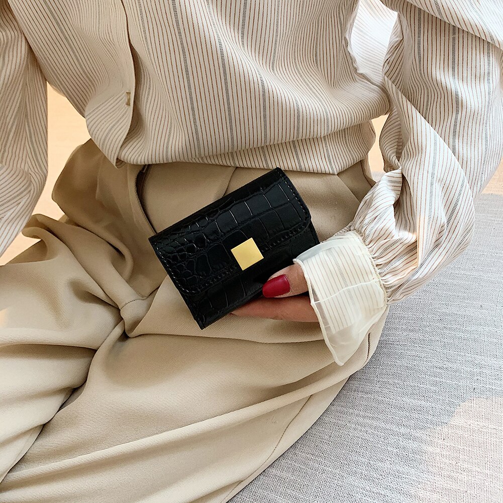 Krokodil Patroon Portemonnee Vrouwen Multi-Slots Pu Clutch Dames Korte Portemonnee Kaart Tassen