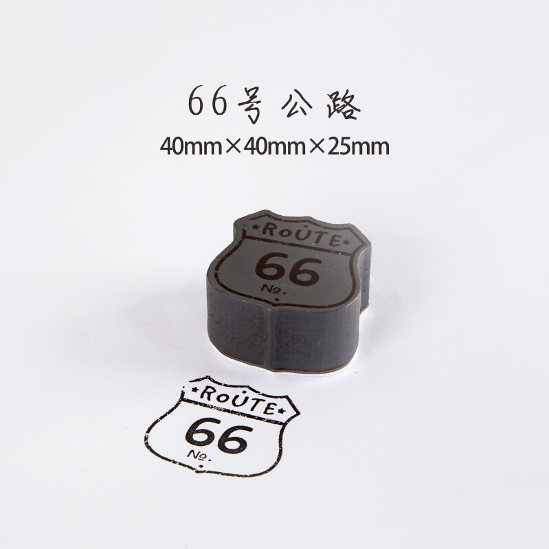 Sello de madera Vintage Irregular Series Route 66 sello decorativo sello de goma y madera para decoración de álbumes de recortes en relieve: 3