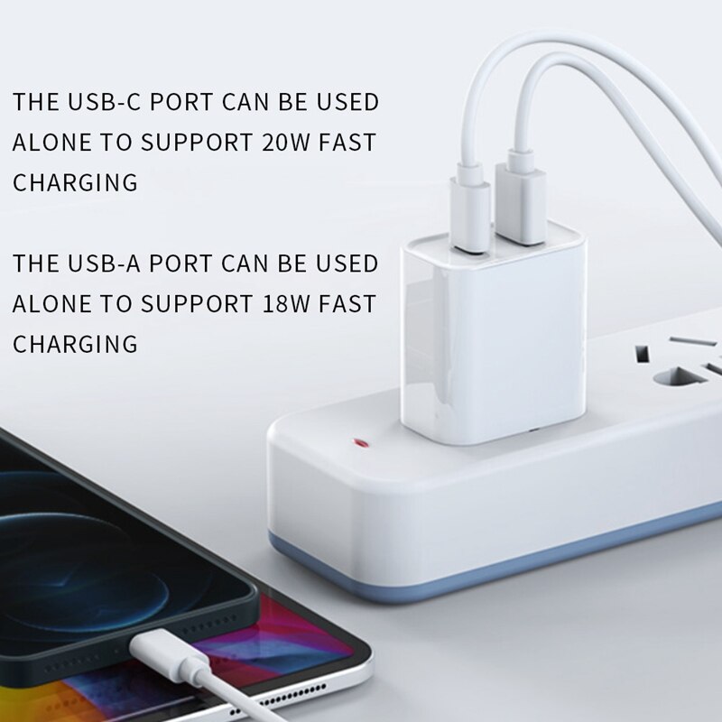 LBER USB C Charger Block For Iphone 12, USB C Wall Charger 18W Power Adapter Portable Charger With Foldable Plug, US Plug