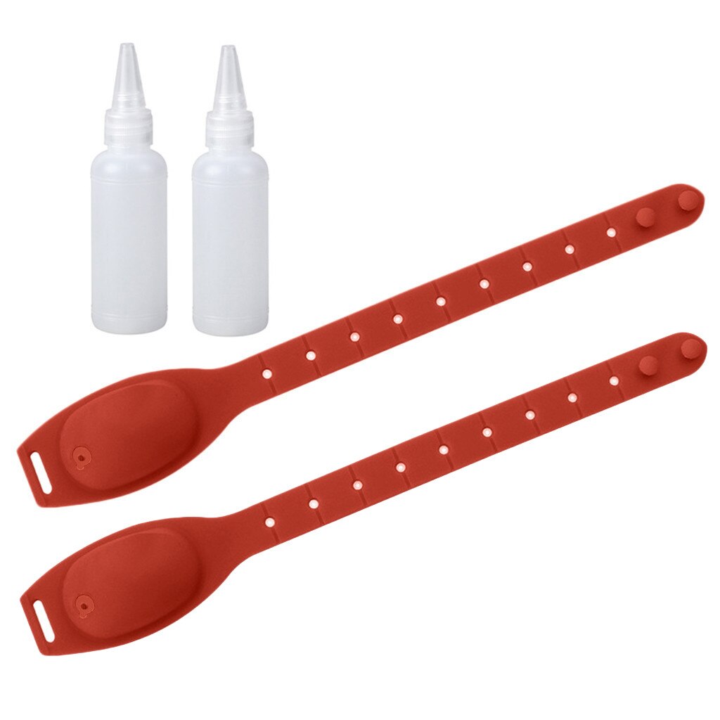 Adult Kid Liquid Wristband Hand Dispenser Handwash Gel With Whole Sanitizing Hand Dispenser Wearable Hand Sanatizer @: Red