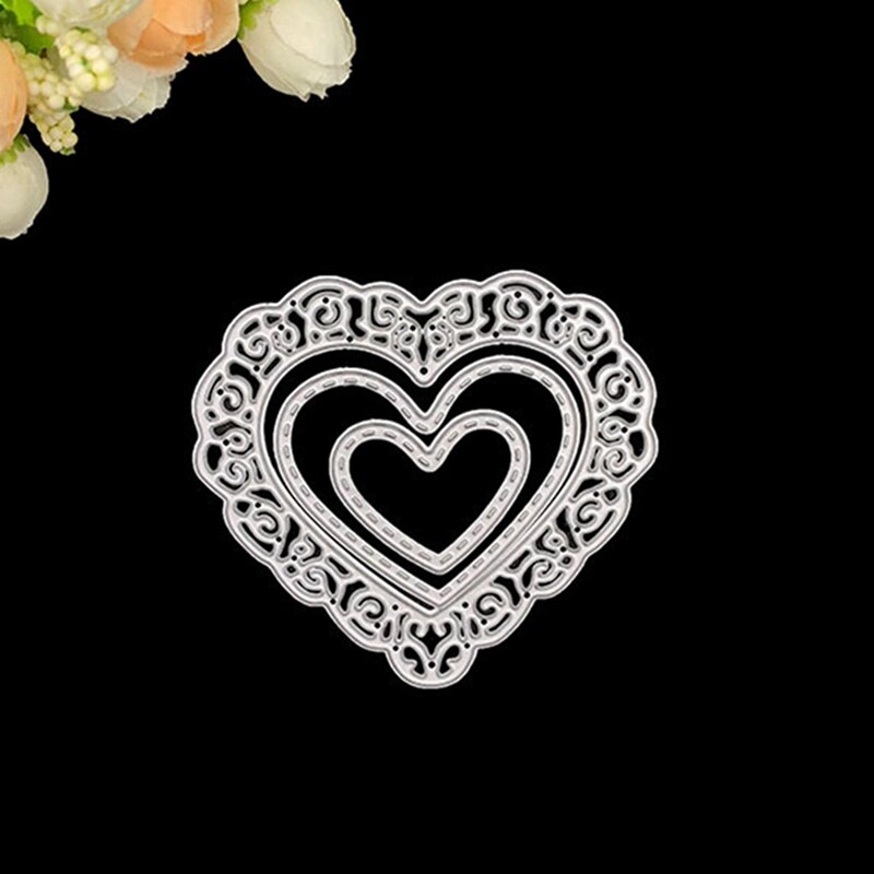 Kutte dies dies hjerte metall kutte dies blomst sjablong gjør-det-selv-rammer preging mappe mal preging kjærlighet dekorasjon