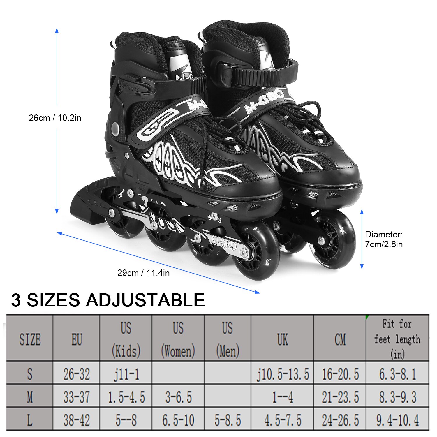 Adjustable Adult Inline Skates with Illuminating Wheels Comfortable Roller Skates Outdoor Skates Shoes For Kids Women Men