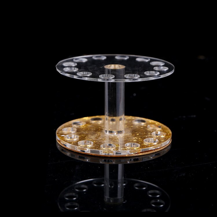 Nail thickening/thin acrylic pen holder gold and silver heart-shaped pen holder round pen holder nail tool: thin golden round