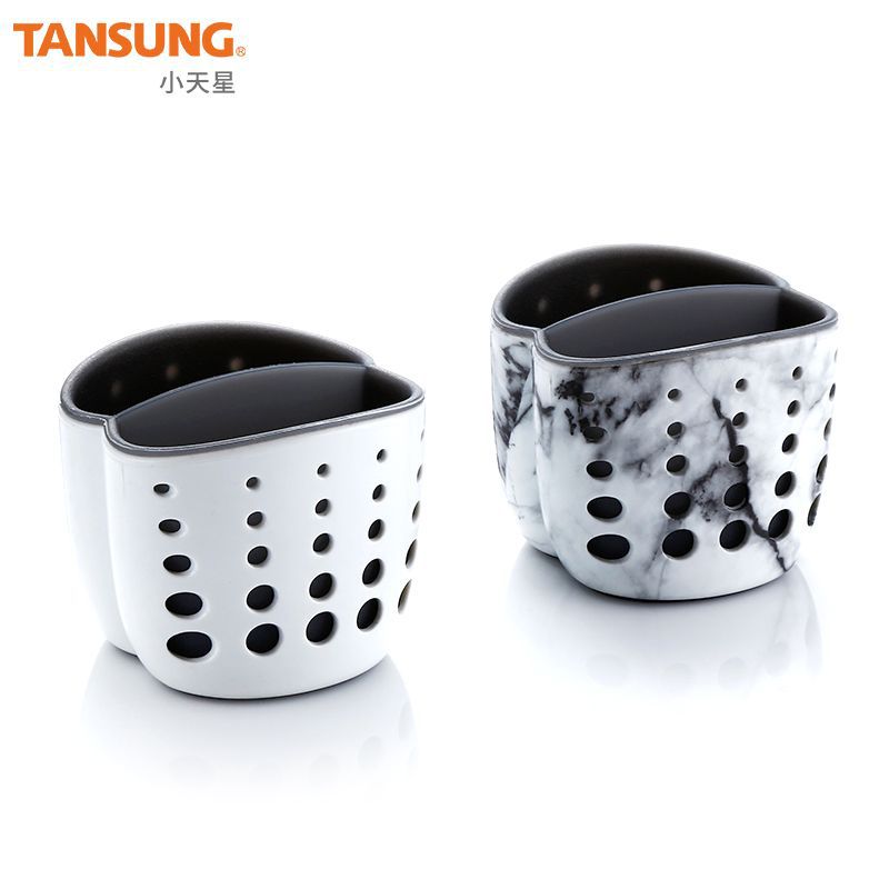 2pcs Scandinavian style bathroom supplies Plastic bathroom storage Layered bathroom shelves Marble suction cup storage