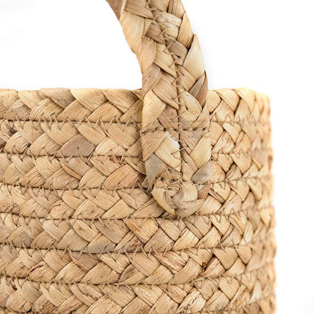 Household Foldable Woven Storage Basket Plant Wicker Hanging Baskets Garden Flower Vase Foldable Flower Pots Storage Basket