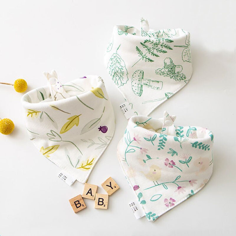3Pcs Slabbers 100% Biologisch Katoen Slabbetjes Driehoek Burp Doek Cartoon Speeksel Handdoek Babyvoeding Slabbetjes Zachte Absorberende Jongens meisje Slabbetjes: SK30009