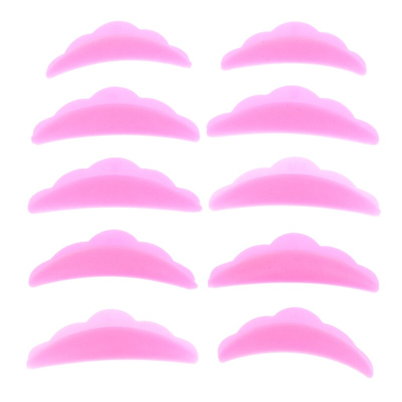 5Pairs Lash Lift Shields (XS S M L XL) Silicone Pads Eyelash Perm Rods Curlers: dark pink