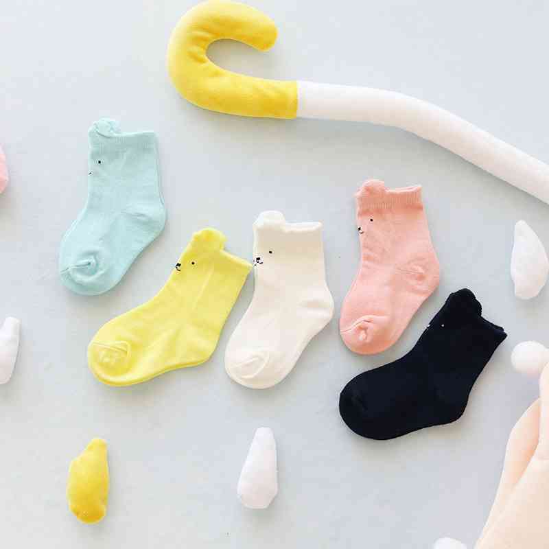 3Pairs/Lot Cartoon Ears Baby Boy Girl Socks Soft Cotton Infant Toddler Floor Socks Autumn Winter Lovely Baby Socks