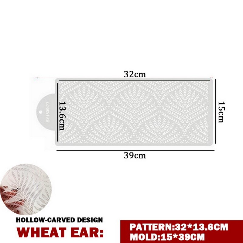 Tarwe Spike Patroon Cake Stencil Plastic Kant Taart Boder Stencils Template Diy Tekening Mold Cake Decorating Tool Bakvormen