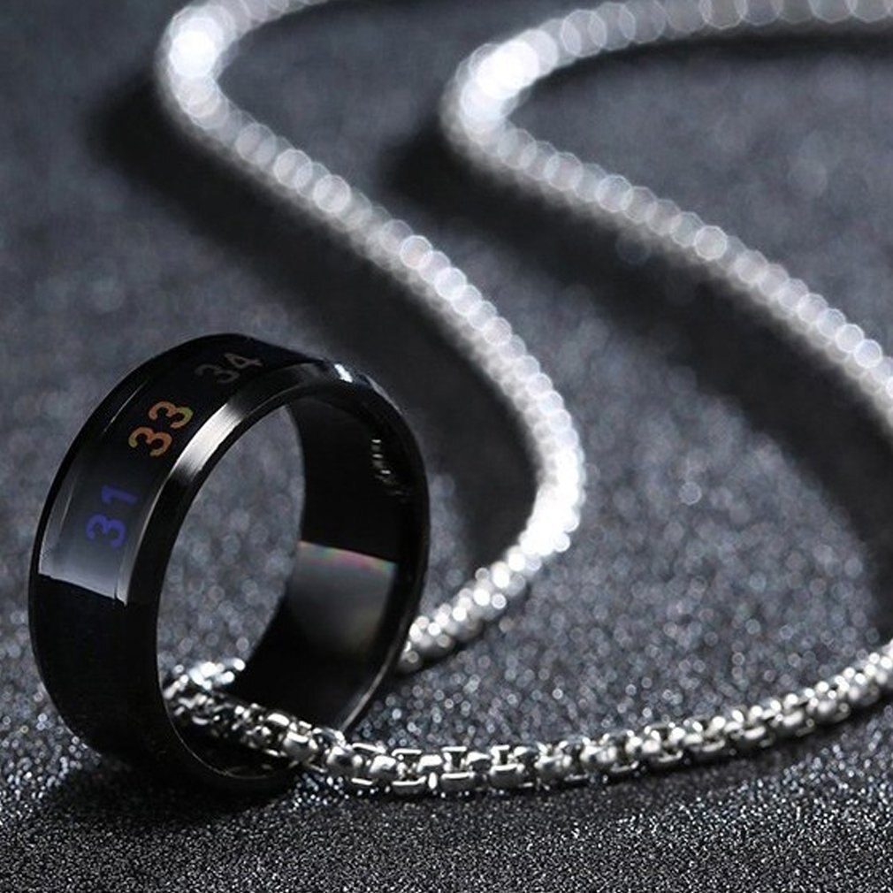 Titanium Steel Intelligent Temperature Sensing Ring Ring Portable Ring Birthday