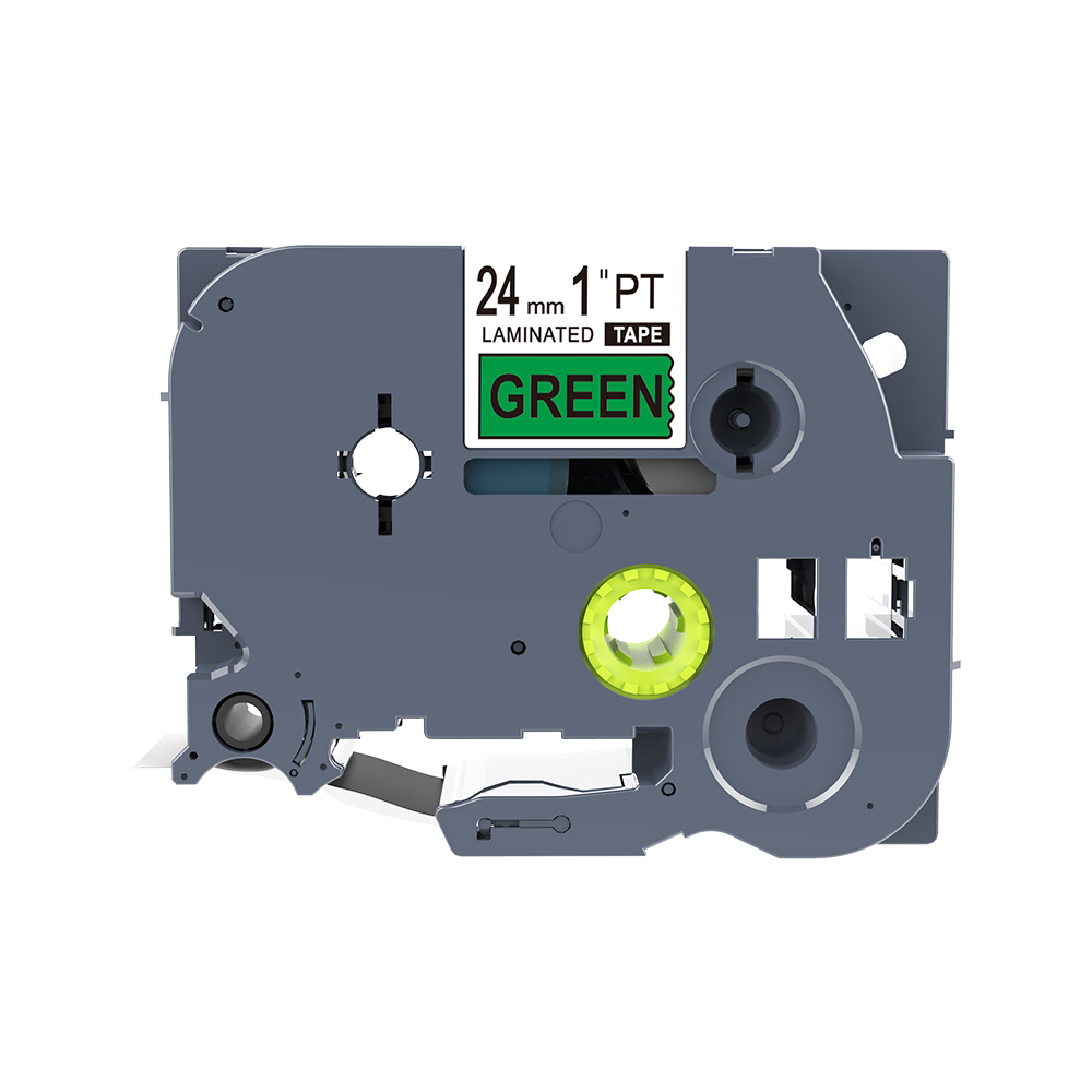 1PCS TZ2-251 TZe251 Black on White 24mm for Brother TZ Laminated Label Tape Compatible for P-touch Label Machine PT330 PT-E550: Black-Green