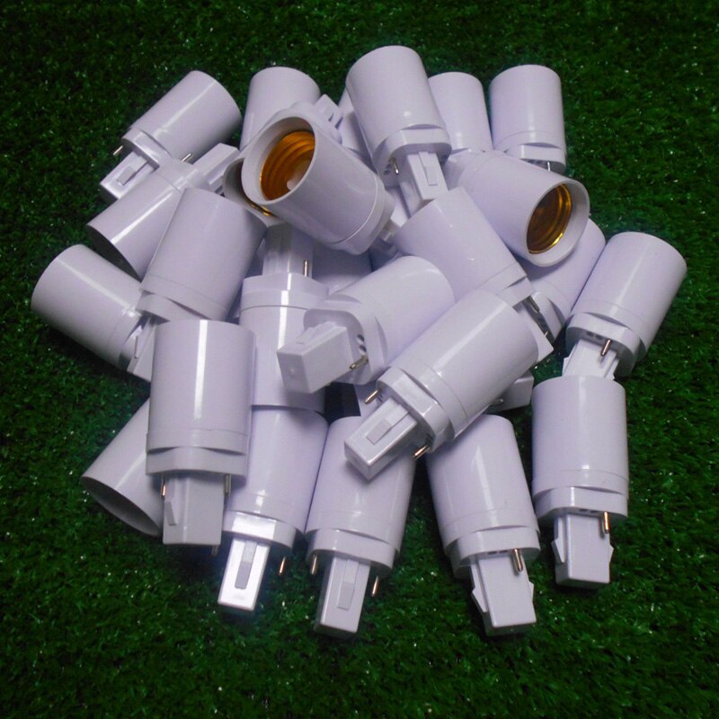 Wit Brandvertragende PBTbombillas led g24 om e27 adapter converter e27 naar g24 lamphouder adapter 2pin 85-220Vlampenstar