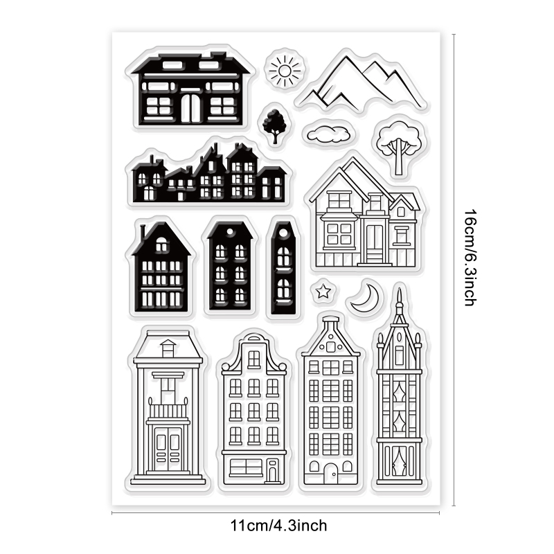 1 vel decoratieve duidelijke stempels plastic stempels boerderij dier siliconen stempel filmframe transparante zegel stempels voor cadeau fotoalbum: DIEP GRIJS