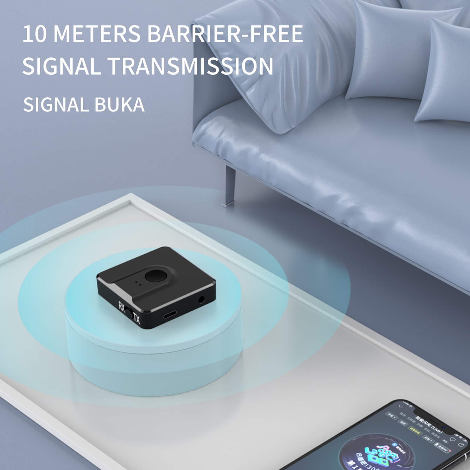 Bluetooth 5.0 Transmitter and Receiver, 2 in 1 Adapter for TV Home Stereo System, Upgrade the Bluetooth function
