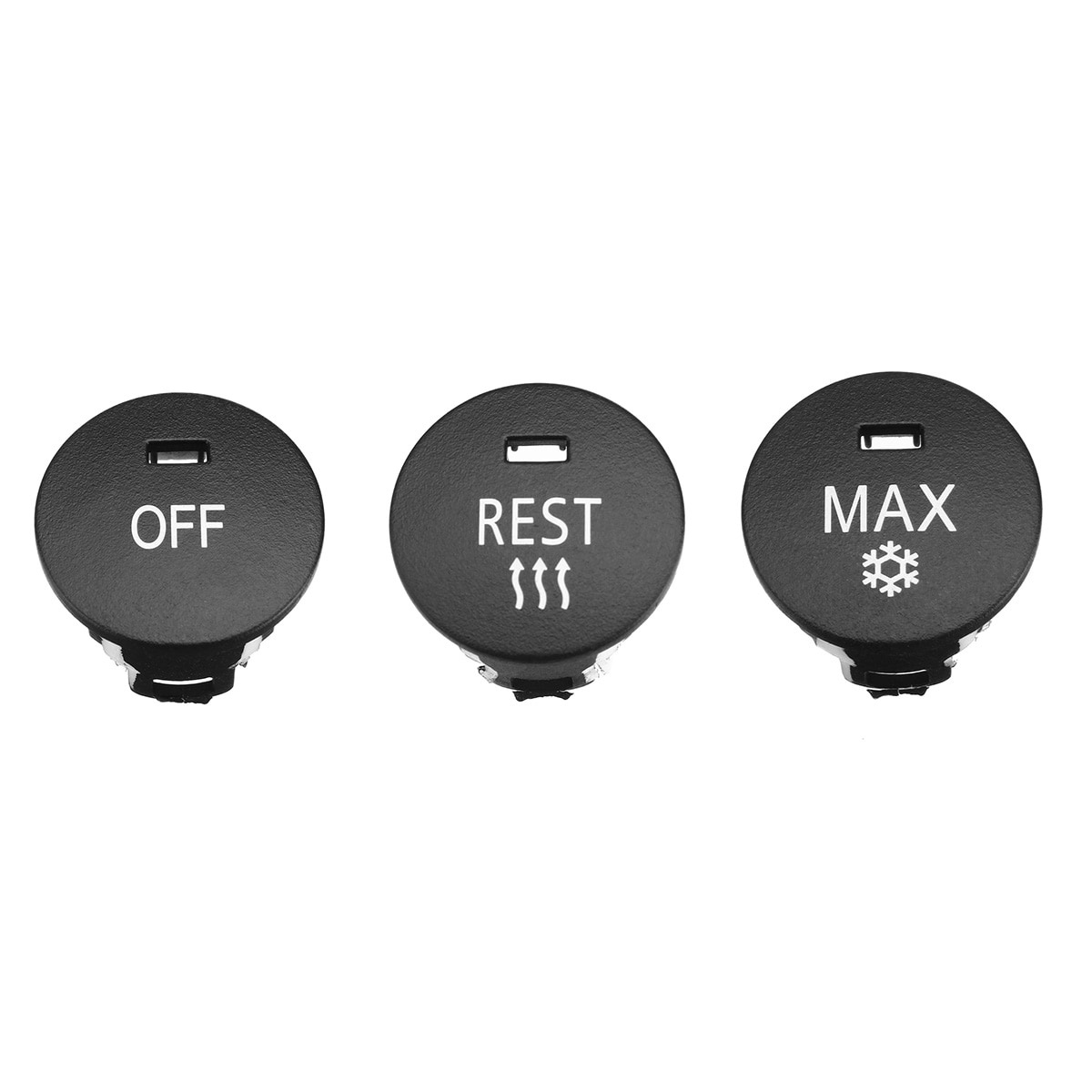 Car OFF/Rest/Max Climate Control Knob Panel Switch Knobs Button Air Conditioner Button Repair Cap Cover For BMW 5 Series E60 E61: A SET