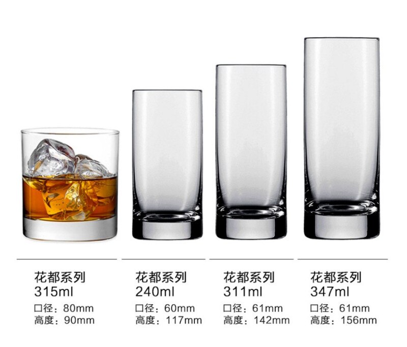 Verre bar Wijn Glas Kristallen beker accessoires bier Sap cocktail whisky shot vinho champagne tazas melk cups vasos de vidrio: D 315ml