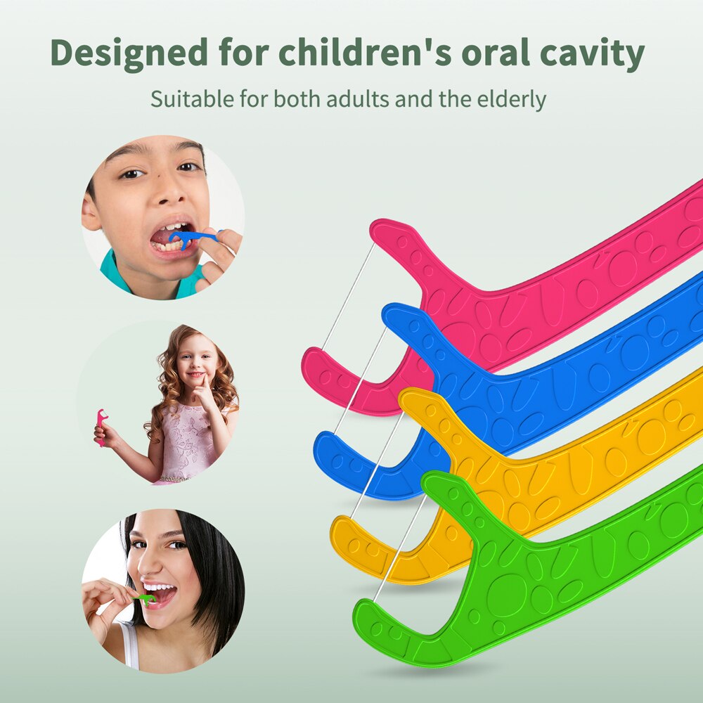 Kingubznis 160pcs Dental Floss For Children Toothpicks With Threads Kids Child Flosser Clean Between Teeth fil dentaire enfant