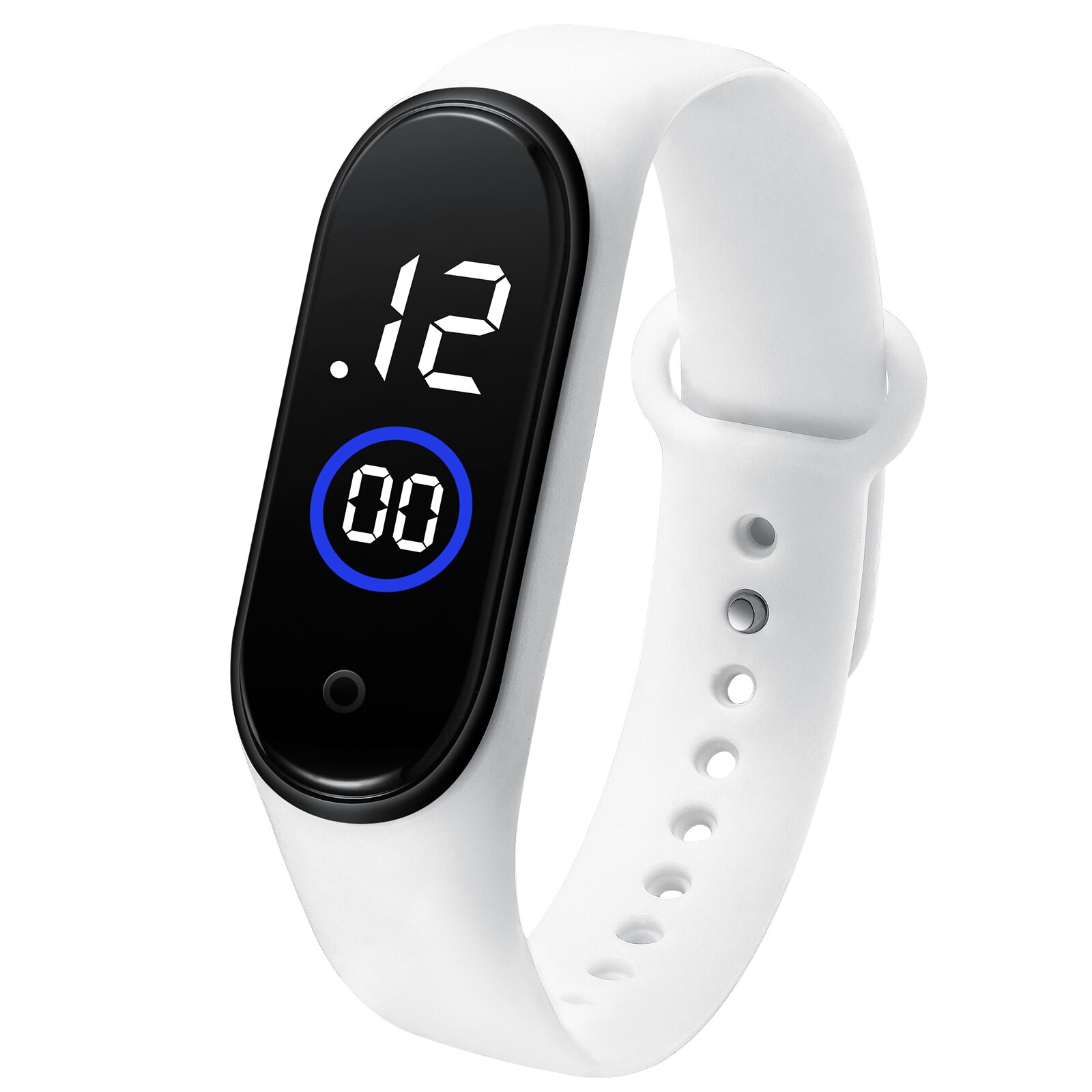 Herenhorloge led digitaal waterdicht horloge herenhorloge elektronisch polshorloge horloges voor mannen siliconen relogios masculinos часы: M4- witte