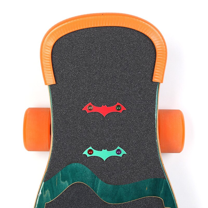 Protetor de placa de skateboard universal 30cm, protetor com amortecedor de borracha e placa de dança: Orange 1 pair