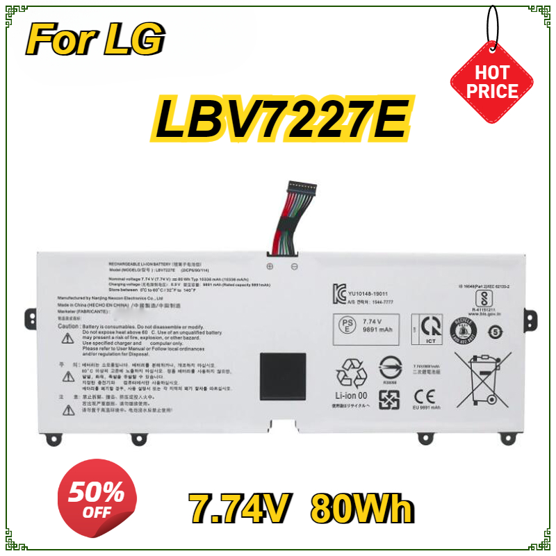 Nova bateria do portátil lbv7227e para lg grama 15/16/17 2020/2021 15z90n 17z90n 16z90pc 16z90pg 16zd90p 16z90p 17z90p 80wh 4 células