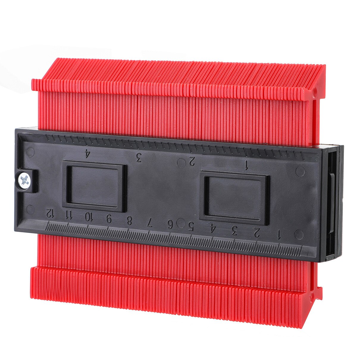 Shape Contour Gauge Duplicator Profile Measuring Tool Contour Duplication Gauge Contour Template Plastic Contour Copy Duplicator: 5inch Red