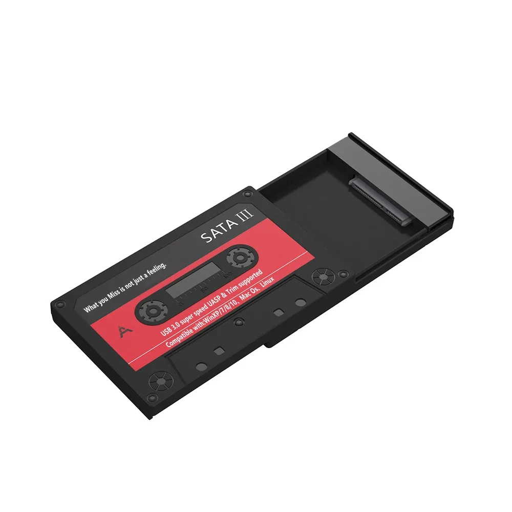 Novo gabinete de disco rígido externo de 2.5 ", usb 3.0 sata 5gbps hdd & ssd fita gabinete uasp para pc notebook