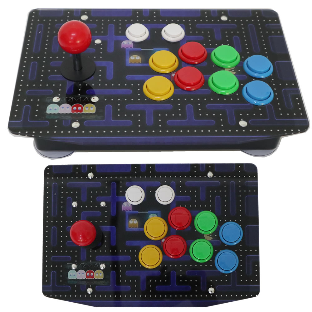 RAC-J500S-Joystick Arcade de 10 botones, Panel acrílico con cable USB para PC Multicolor