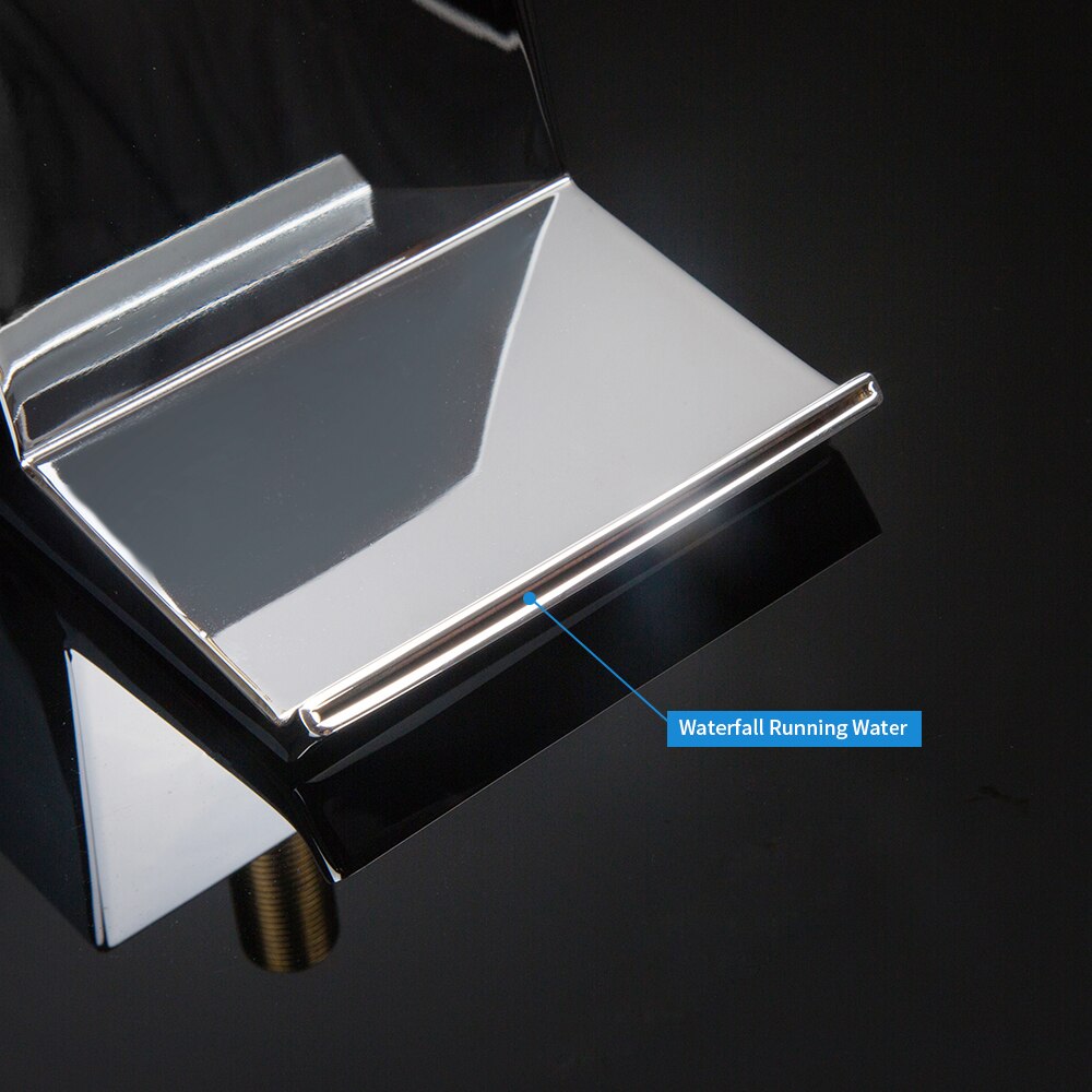 Vierkante Massage Bad Waterval Mixer Badrandcombinaties Jacuzzi Waterafvoer Bad Uitloop Tap Omstelling Messing